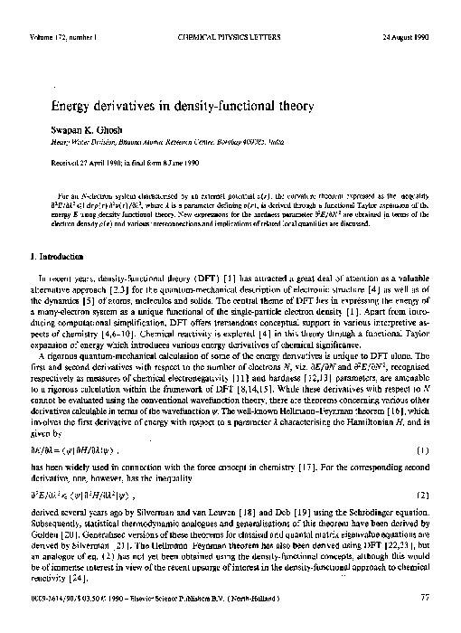(PDF) Energy derivatives in density-functional theory
