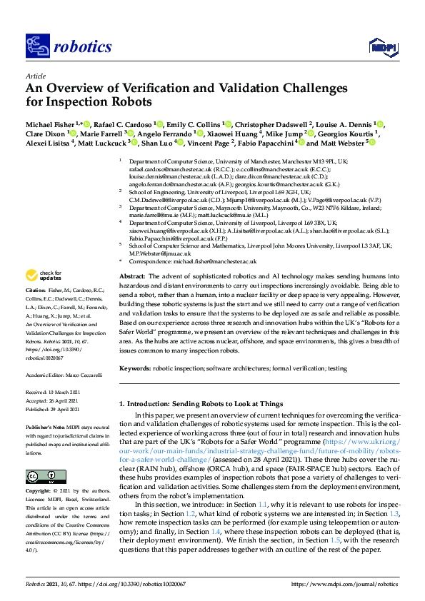 (PDF) An Overview of Verification and Validation Challenges for ...