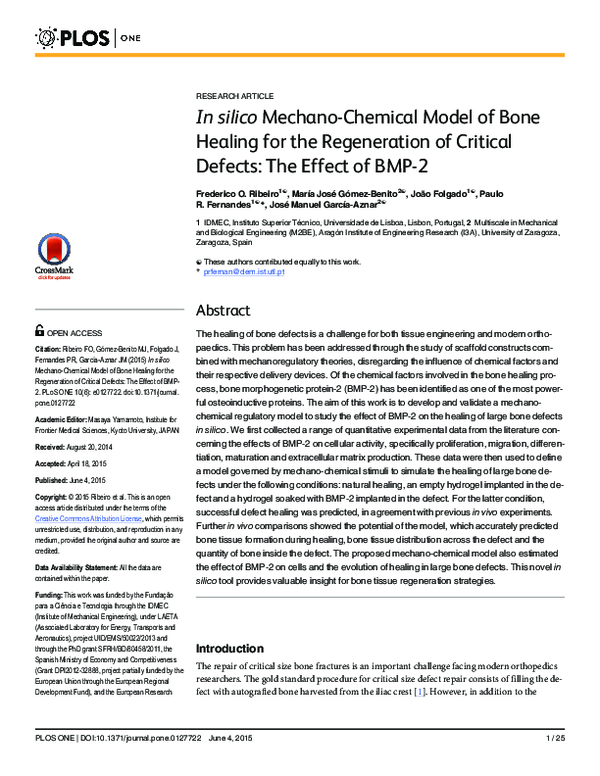 (PDF) In silico Mechano-Chemical Model of Bone Healing for the ...