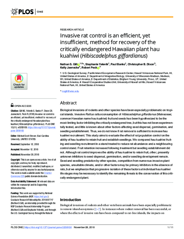 (PDF) Invasive rat control is an efficient, yet insufficient, method ...