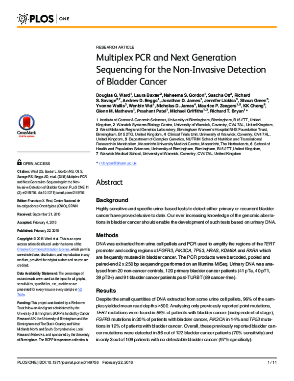 (PDF) Multiplex PCR and Next Generation Sequencing for the Non-Invasive ...
