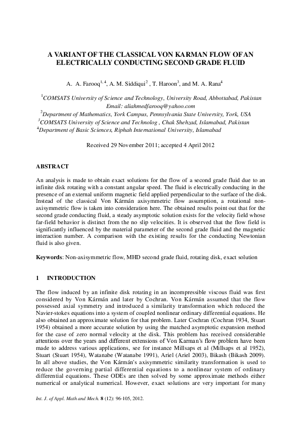 (PDF) A Variant of the Classical Von Karman Flow of an Electrically ...