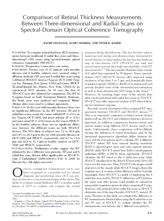 (PDF) Comparison of Retinal Thickness Measurements Between Three ...