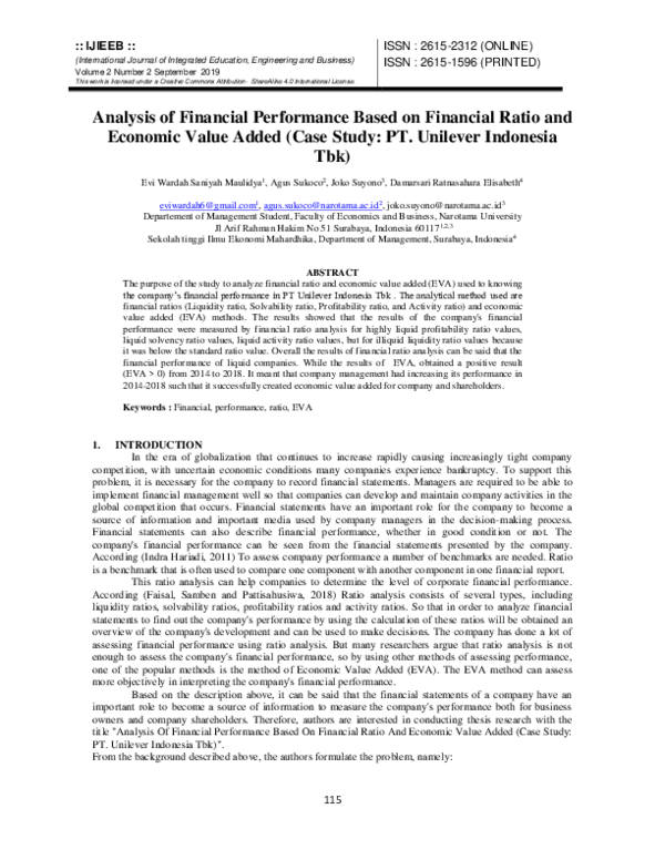 (PDF) Analysis of Financial Performance Based on Financial Ratio and ...