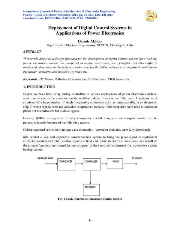 (PDF) Deployment of Digital Control Systems in Applications of Power ...