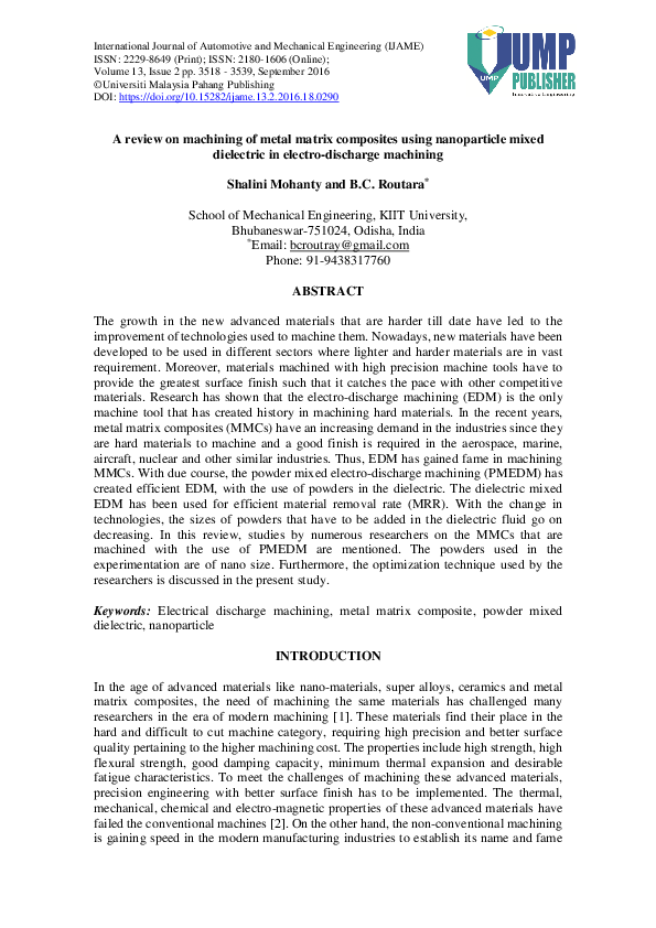 (PDF) A review on machining of metal matrix composites using ...