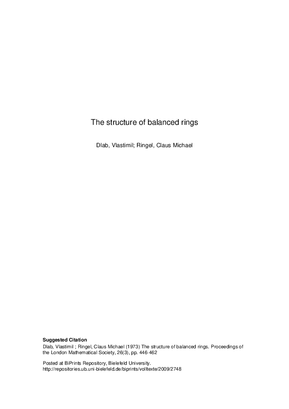 (PDF) The Structure of Balanced Rings