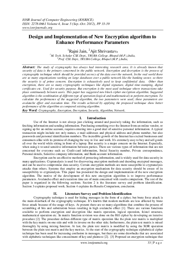 (PDF) Design and Implementation of New Encryption algorithm to Enhance ...