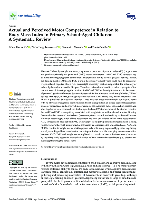 (PDF) Actual and Perceived Motor Competence in Relation to Body Mass ...