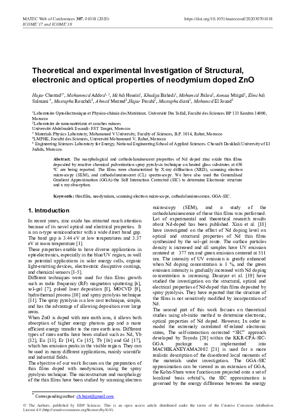 (PDF) Theoretical and experimental Investigation of Structural ...