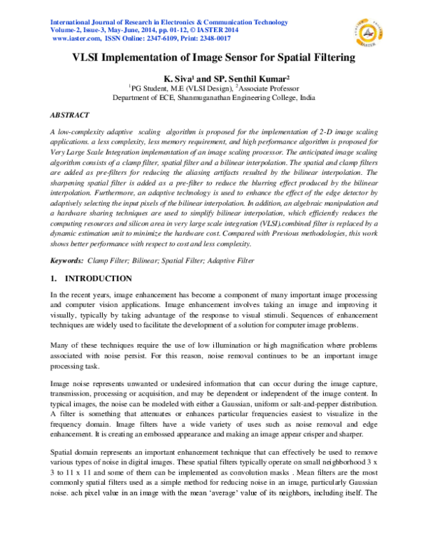 (PDF) VLSI Implementation of Image Sensor for Spatial Filtering