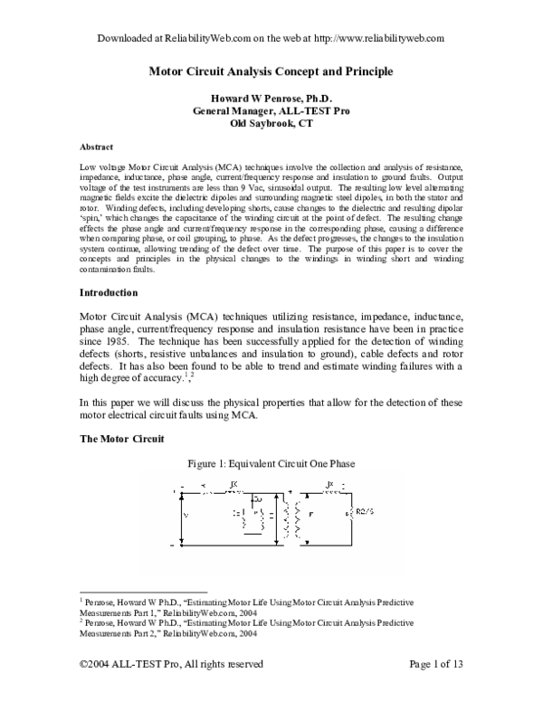 (PDF) Motor Circuit Analysis Concept and Principle Howard Penrose