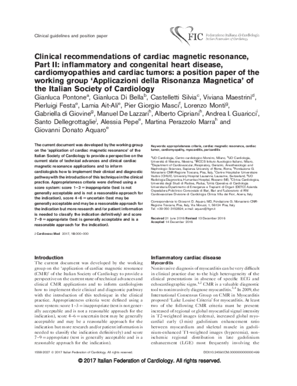 (PDF) Clinical recommendations of cardiac magnetic resonance, Part II ...