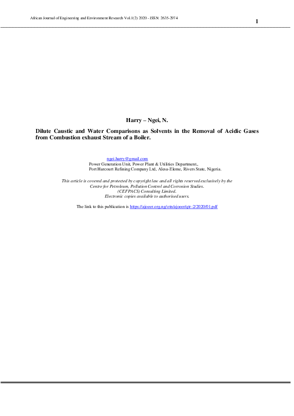 (PDF) Dilute caustic and water comparisons as solvents in the removal