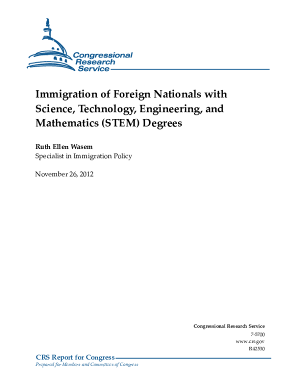 (PDF) Immigration of Foreign Nationals with Science, Technology ...