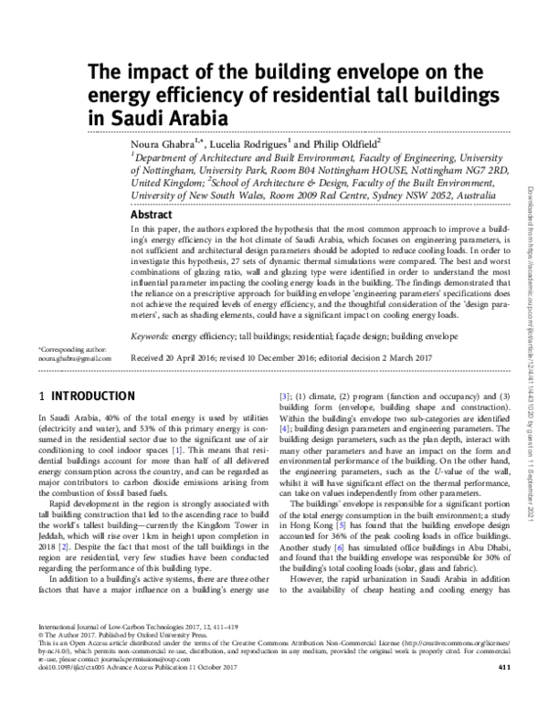 (PDF) The impact of the building envelope on the energy efficiency of ...