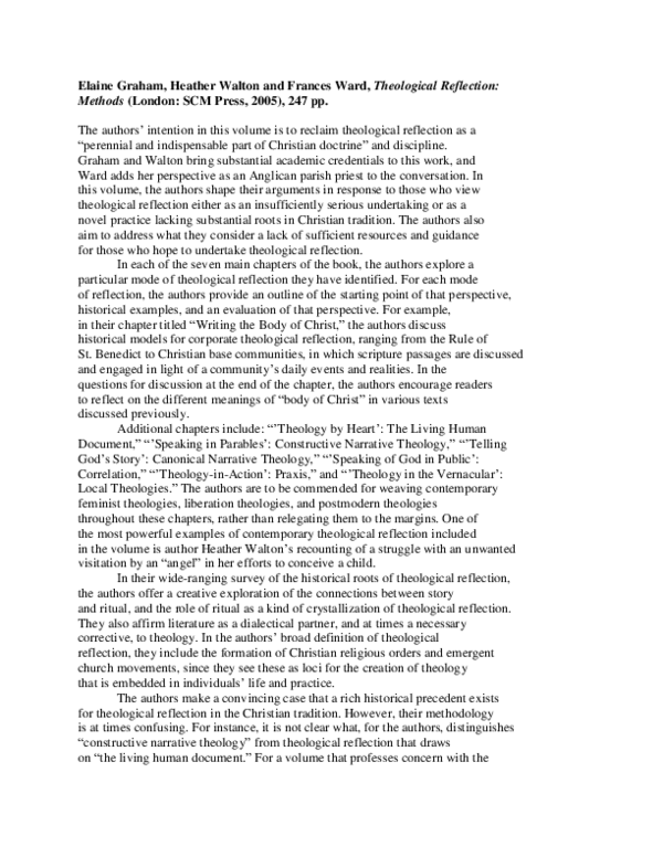 (PDF) Theological Teflection : Methods