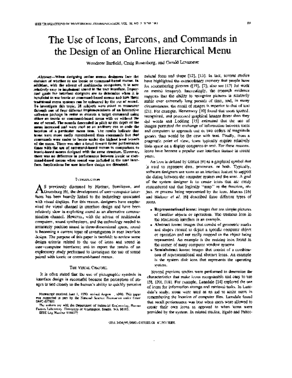 (PDF) The use of icons, earcons, and commands in the design of an ...