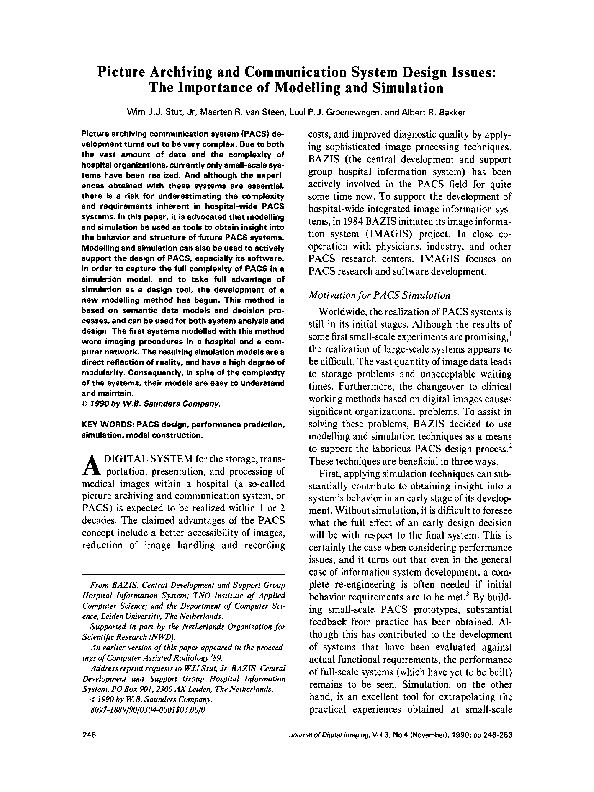 (PDF) Picture archiving and communication system design issues: The ...