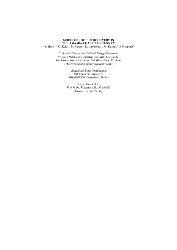 (PDF) Modeling of CBM recovery: A case study from the Amasra Coal field ...