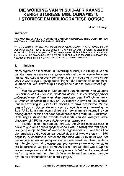 (PDF) Die wording van n Suid-Afrikaanse kerkhistoriese bibliografie: n ...