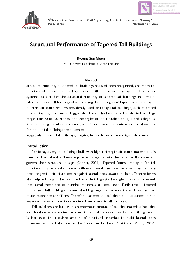 (PDF) Structural Performance of Tapered Tall Buildings