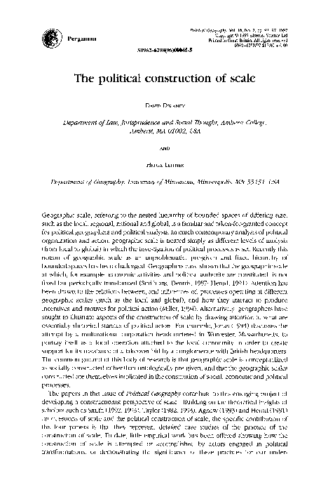(PDF) The political construction of scale