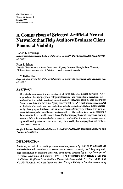 (PDF) A Comparison of Selected Artificial Neural Networks that Help ...