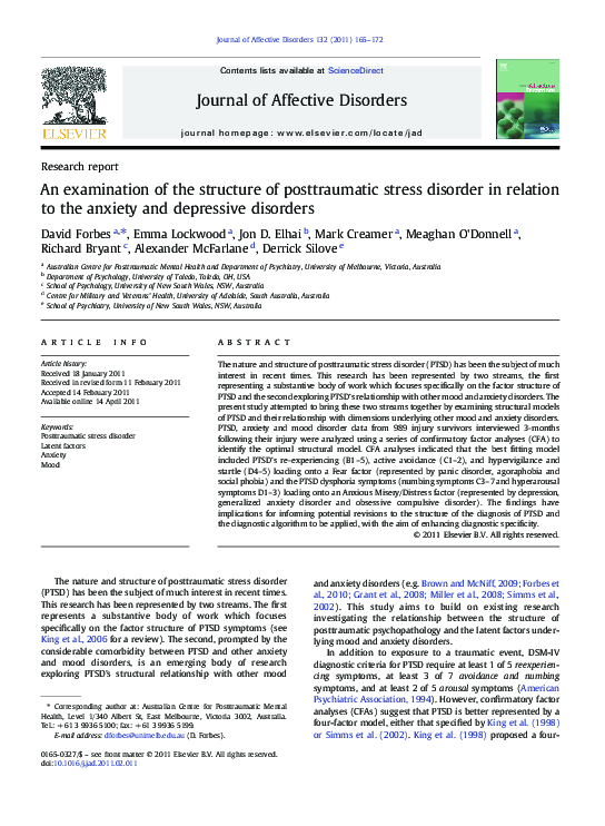 (PDF) An examination of the structure of posttraumatic stress disorder ...