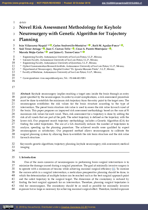 (PDF) Novel Risk Assessment Methodology for Keyhole Neurosurgery with ...