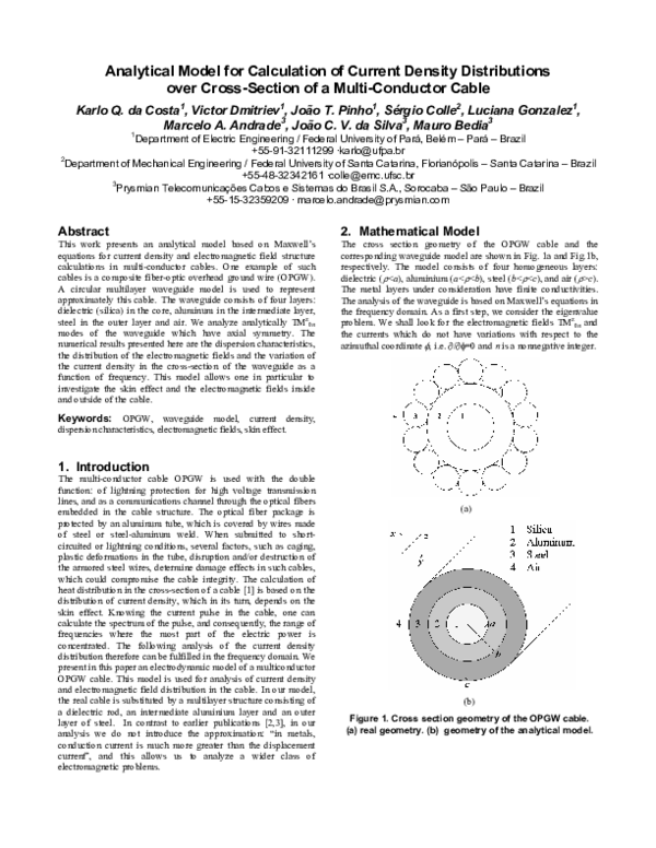(PDF) Analytical model for calculation of current density distributions ...