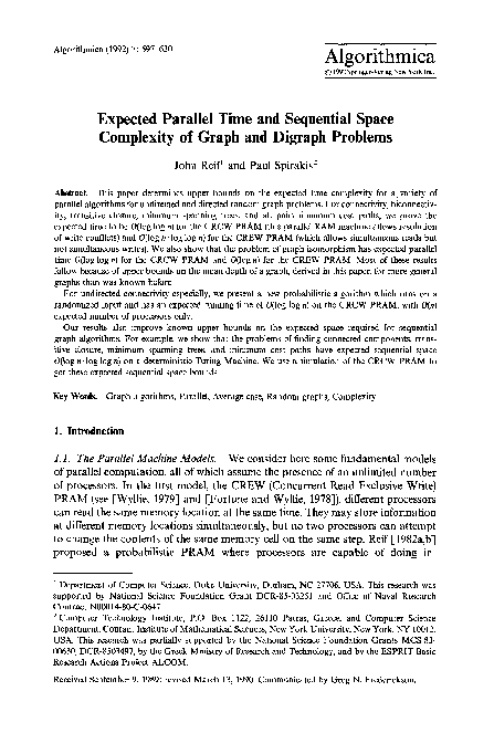 (PDF) Expected parallel time and sequential space complexity of graph ...