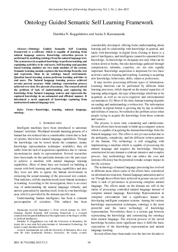 (PDF) Ontology Guided Semantic Self Learning Framework