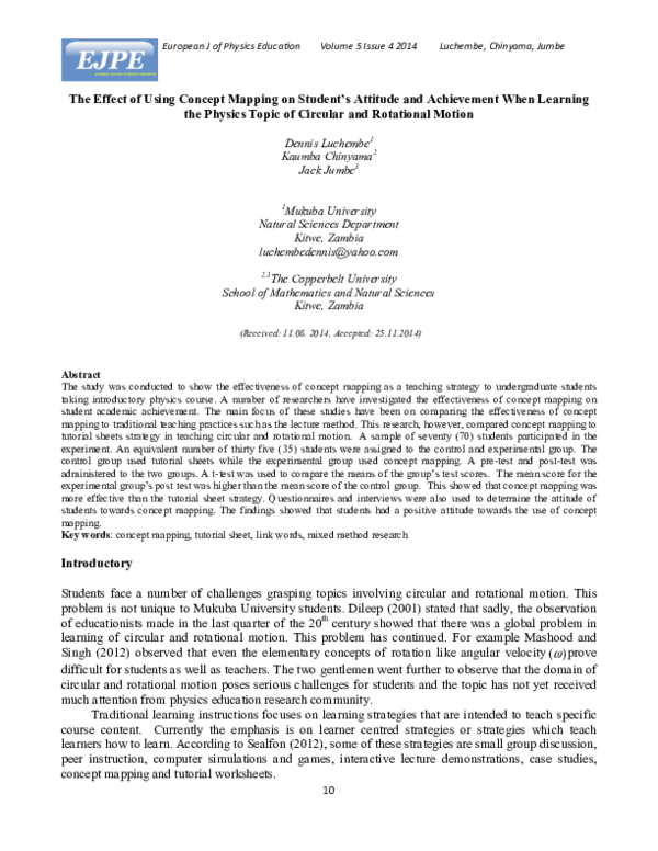 (PDF) The Effect of Using Concept Mapping on Student’s Attitude and ...