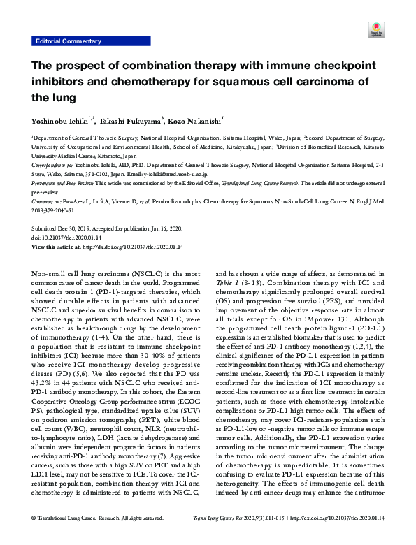 (PDF) The prospect of combination therapy with immune checkpoint ...