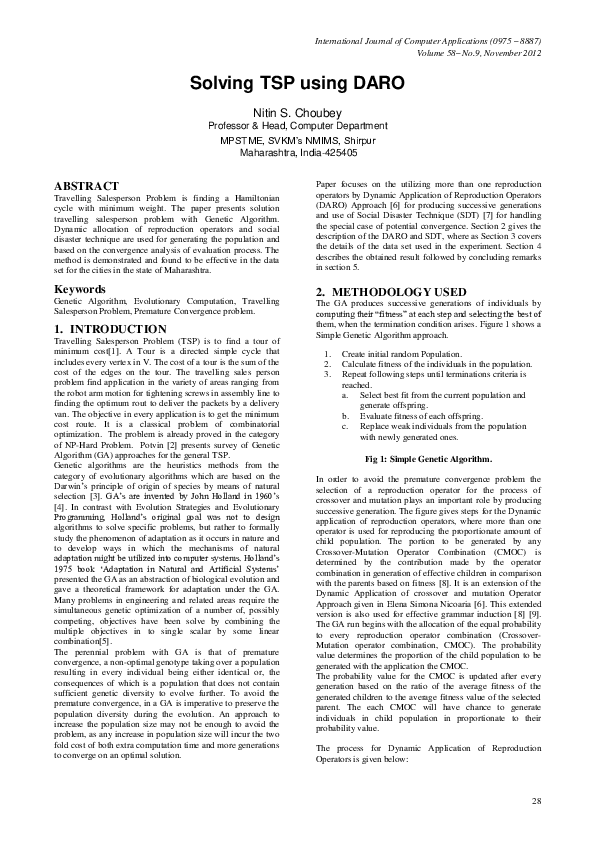 (PDF) Solving TSP using DARO