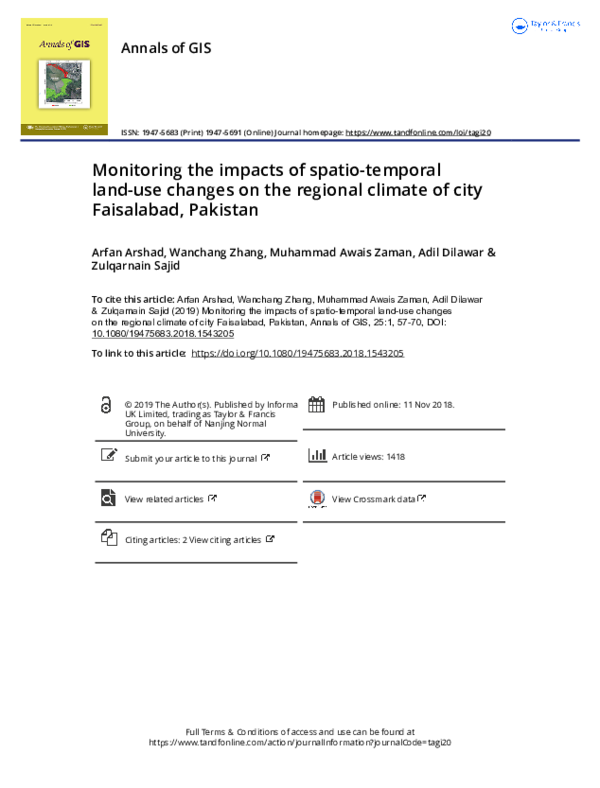 (PDF) Monitoring the impacts of spatio-temporal land-use changes on the ...