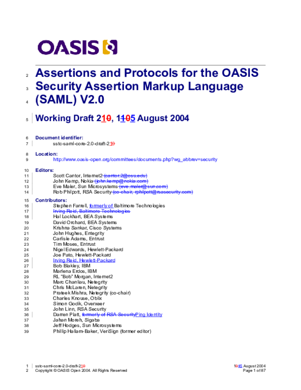 (PDF) Assertions and Protocols for the OASIS Security Assertion Markup ...