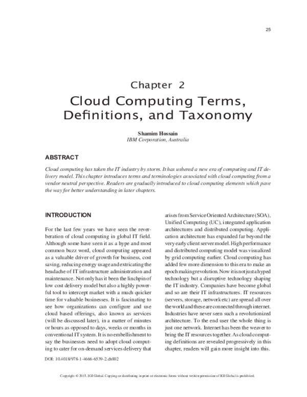 (PDF) Cloud Computing Terms, Definitions, and Taxonomy