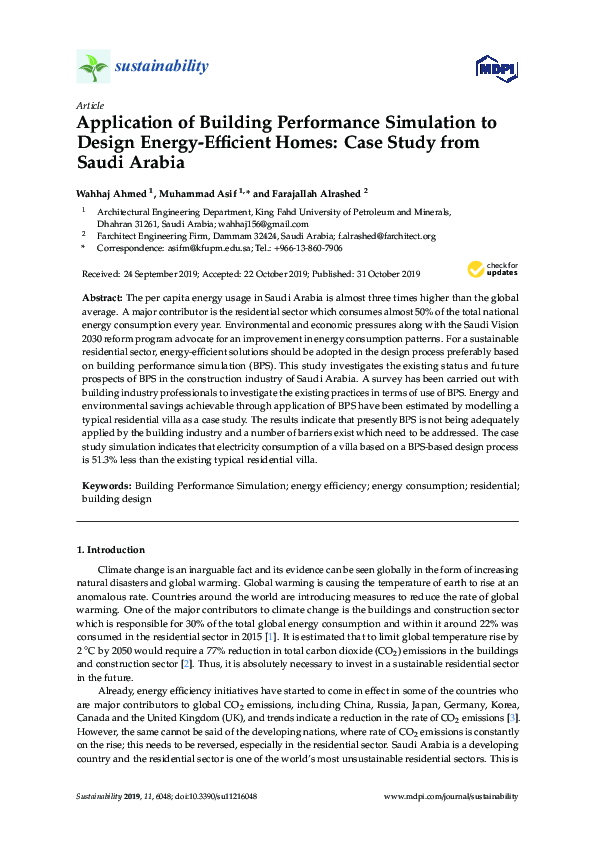 (PDF) Application of Building Performance Simulation to Design Energy ...