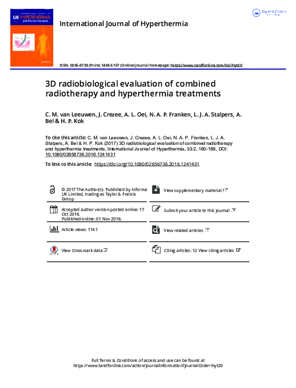 (PDF) 3D radiobiological evaluation of combined radiotherapy and ...