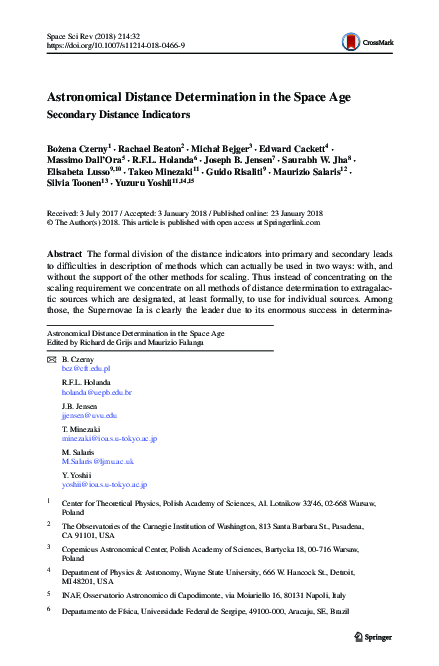Pdf Astronomical Distance Determination In The Space Age
