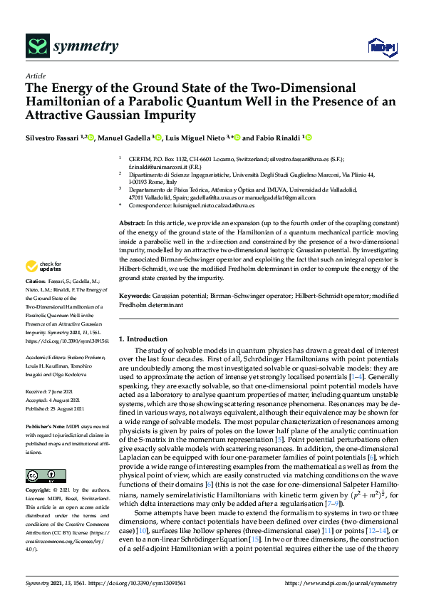 (PDF) The Energy of the Ground State of the Two-Dimensional Hamiltonian ...