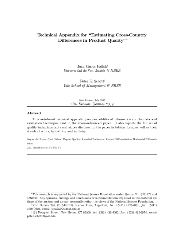 (PDF) Technical Appendix for "Estimating Cross-Country Differences in ...