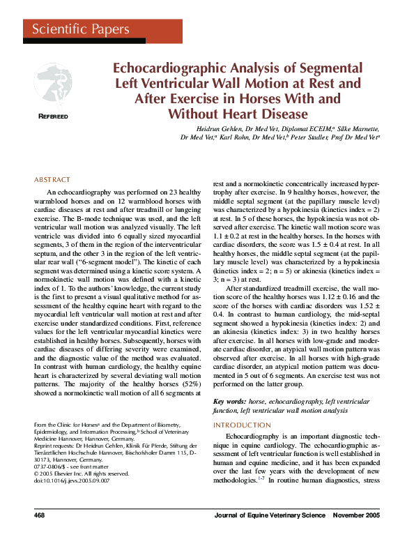 (PDF) Echocardiographic analysis of segmental left ventricular wall ...