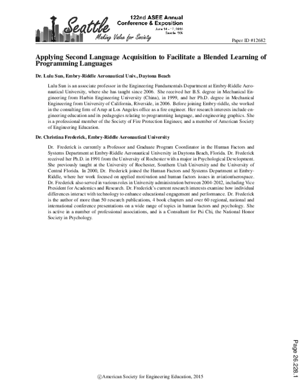 (PDF) Applying Second Language Acquisition to Facilitate a Blended ...