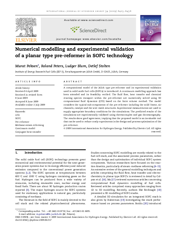 (PDF) Numerical modelling and experimental validation of a low ...