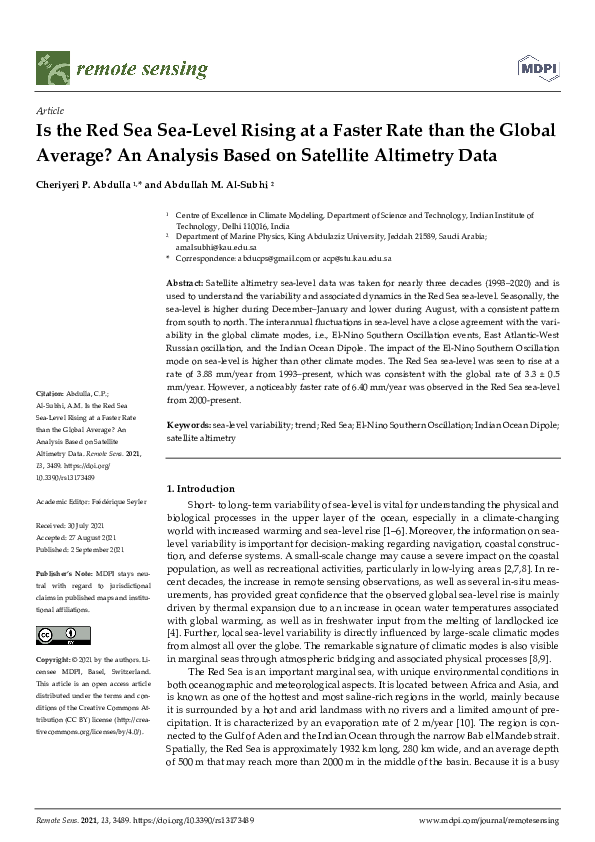 (PDF) Is the Red Sea Sea-Level Rising at a Faster Rate than the Global ...