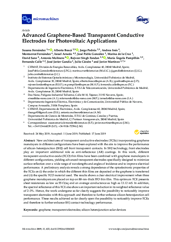 (PDF) Advanced Graphene-Based Transparent Conductive Electrodes for ...