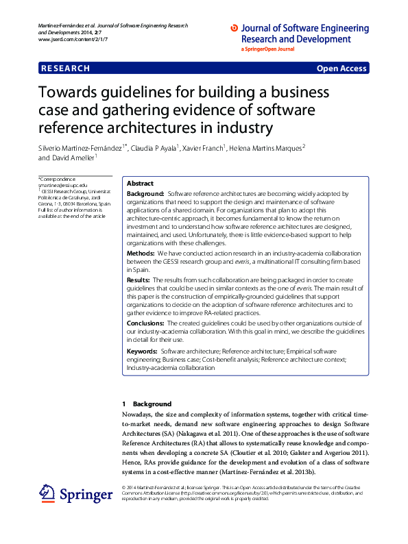 (PDF) Towards guidelines for building a business case and gathering ...